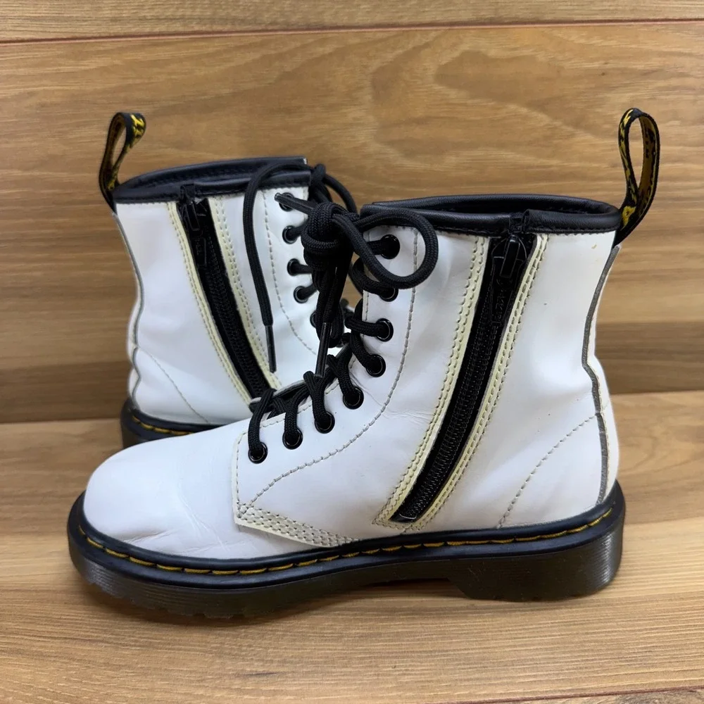 Dr Martens Combat‎ Boots Little Kids 13 White Stomper Punk